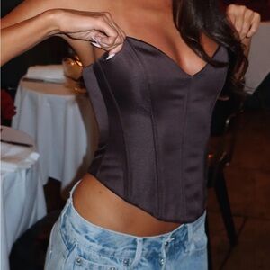 White Fox Mind My Manners Strapless Bustier Chocolate